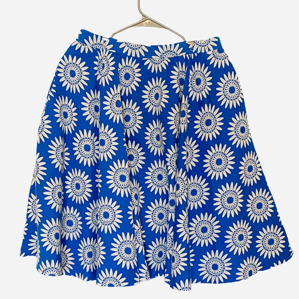 Alice + Olivia Blue Daisy A-line Skirt Size 8